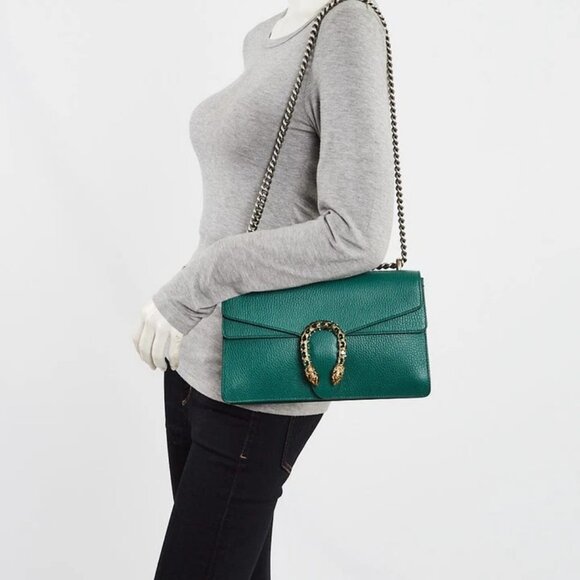 Gucci Green Leather Dionysus Small Shoulder Bag - Picture 1 of 12